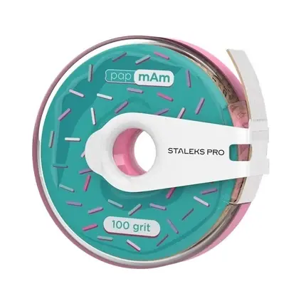 Role de filetă pentru unghii, Staleks Pro Expert, 100 grit, design donut Reducere extra