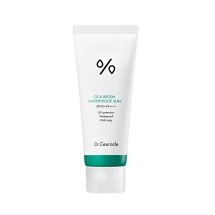 Crema protectoare solară pentru față și corp, Dr.Ceuracle, Cica Regen Waterproof Sun SPF50+, 100 ml, verde Disponibil imediat