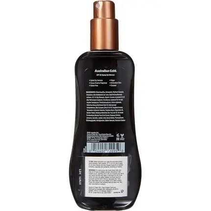 Spray protector solar corp, Australian Gold, SPF 30+ Bronzer, 237ml Retur ușor