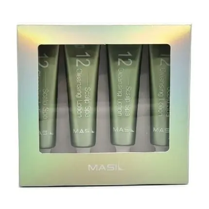 Masil Scalp Spa 12 Cleansing Lotion, Set de 4 x 15 ml, Loțiune scalp, ambalaj verde Ofertă limitată