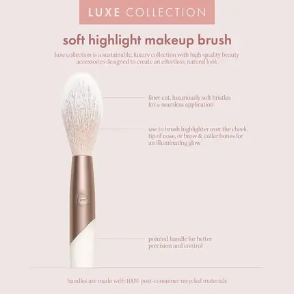 Cel mai vândut Perie Highlighter EcoTools Luxe Soft Makeup Face Powder Brush Roz
