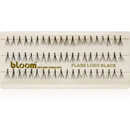 Bloom Flare Long False Eyelashes, Negru, 100% păr uman Popular