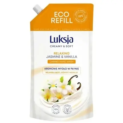 Luksja, Creamy & Soft Relaxing, Jasmine and Vanilla, Eco Refill, 900ml Retur ușor
