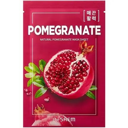 Mască de față în foi, The Saem, Natural Pomegranate Mask Sheet, 21 ml, roșu Cumpărături sigure