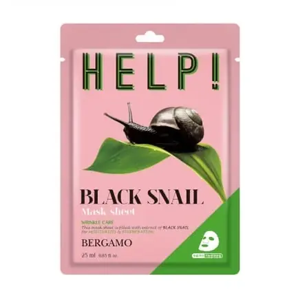 Bergamo Help Sheet Mask cu Melc Negru, 25ml Mai ieftin