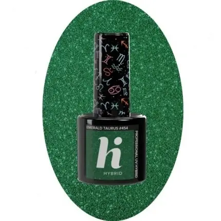 Livrare rapidă Gel Polish Hi Hybrid No. 454 Emerald Taurus, culoare verde smarald, capacitate 5ml