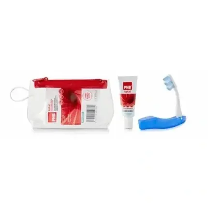 Disponibil imediat Set Periuță de Dinți și Pastă Phb Total Travel, Alb-Verde, 40g