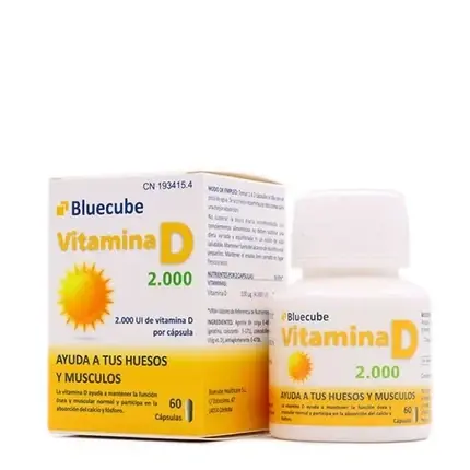 Premium Bluecube Vitamina D, supliment alimentar, 2000 UI, 60 capsule
