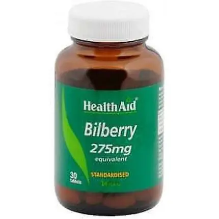 HealthAid Bilberry 275mg Standardised - 30 Veg Tablets Expediere rapidă