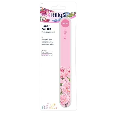 Noutate Pila de unghii Killys Floralove - Hârtie, Roz, 180/240