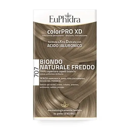 Euphidra Colorpro XD 707 Blonde, Biondo Naturale Freddo, Acid Hialuronic, Vopsea de Păr Mai ieftin