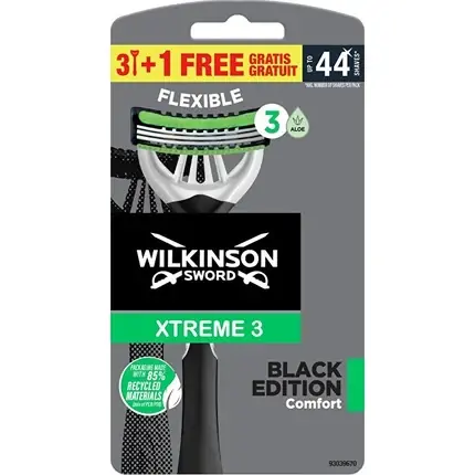Rasoir Wilkinson Sword Xtreme 3 Black Edition Comfort, 4 buc (3+1 gratuit), negru Reducere specială