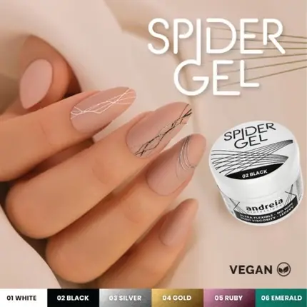 Discount Gel Creare Artă Unghii Spider, Andreia Professional, Negru, 30g