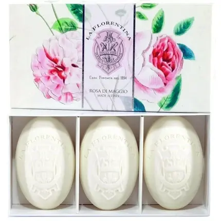 Chilipir Săpun de mână Accentra La Florentina, set 3 buc, crem, ambalaj carton, parfum roze
