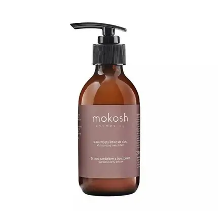 Lotion hidratant pentru corp Mokosh, lemn de santal și ambra, 295g Premium