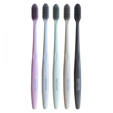 Ofertă limitată Periuță de dinți pentru adulți, Beter, Soft, set 5 culori (roz, albastru, verde, alb, gri)