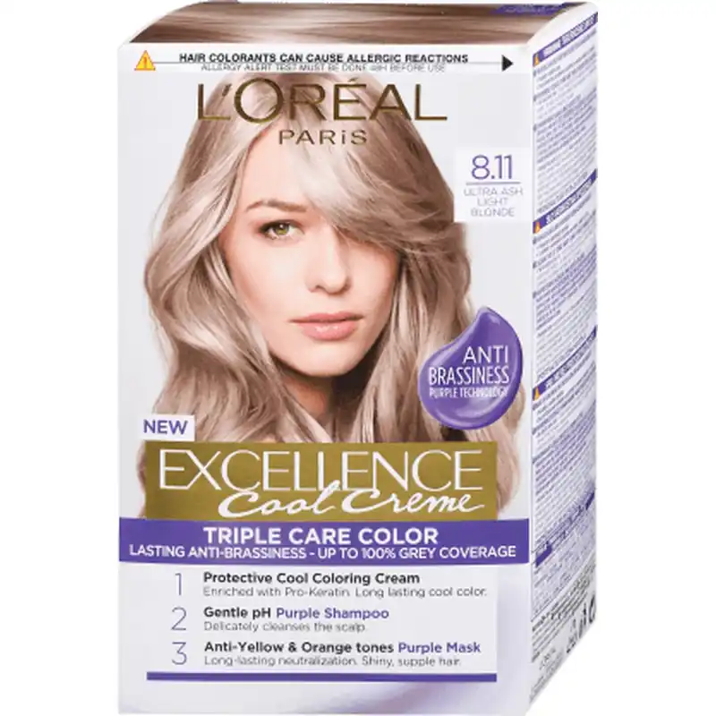 Ieftin Loreal Paris EXCELLENCE CREME Vopsea de păr permanentă cu amoniac 8.11, 1 buc