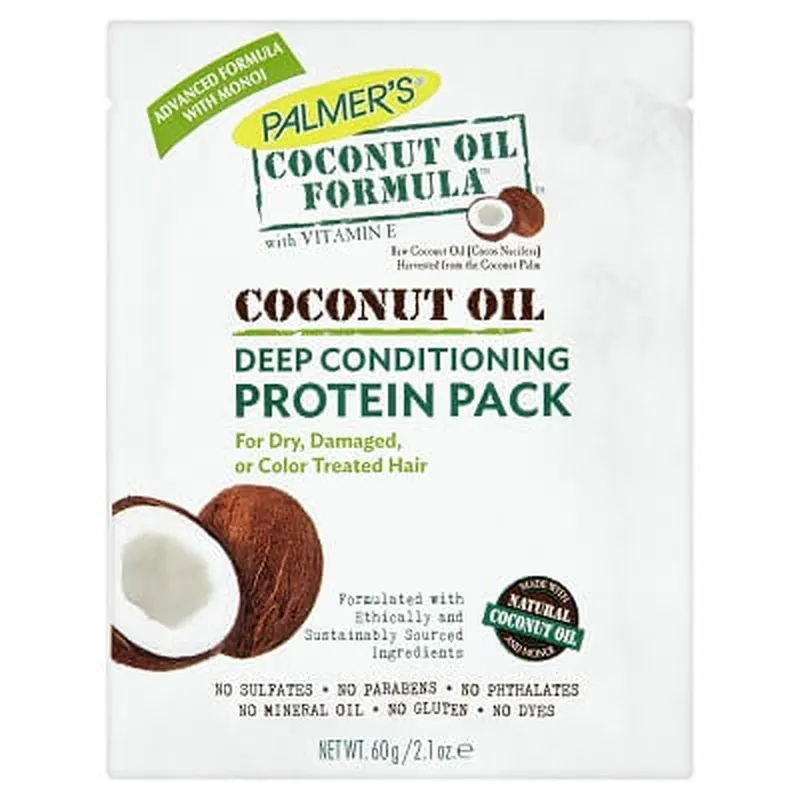 Tratament par uscat cu lapte de nuca de cocos, keratina si proteine din matase Protein Pack, 60 g, Palmer‘s Vezi acum