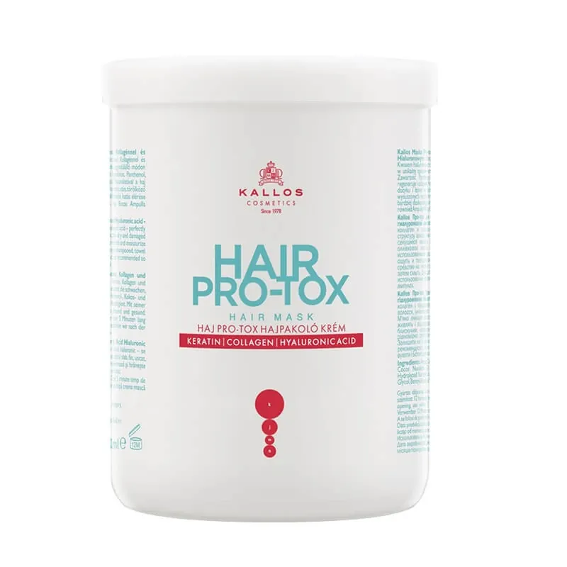 Retur gratuit Kallos KJMN Mască Pro-Tox pentru păr cu keratină, colagen și acid hialuronic, 1000 ml