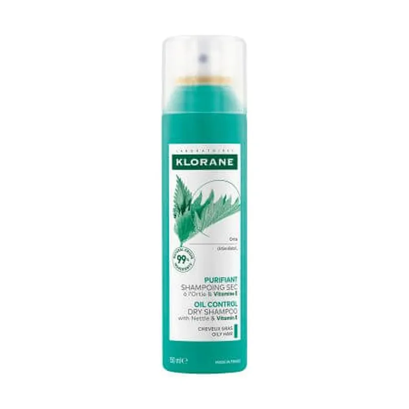 Sampon uscat pentru par gras cu Urzica si vitamina E, 150 ml, Klorane Vezi acum
