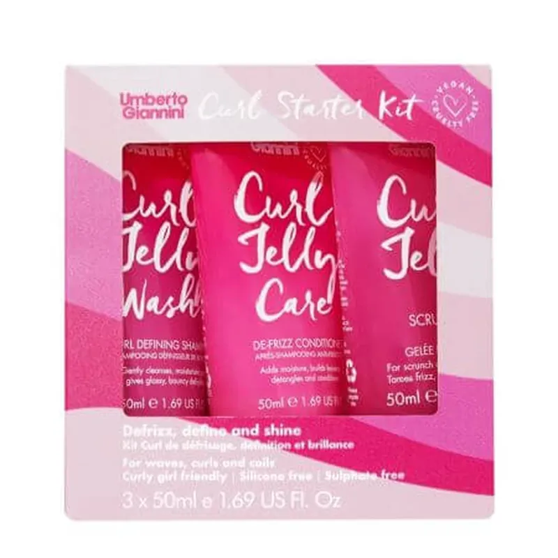 Set Sampon pentru definirea buclelor 50 ml + Balsam anti-frizz pentru par cret 50 ml + Gel pentru definirea buclelor 50 ml Curl Jelly, Umberto Gianinni Cel mai vândut