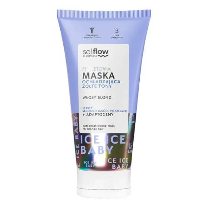 so!flow by Vis Plantis Mască violet pentru a răci tonurile galbene pentru părul blond, 200ml Promoție