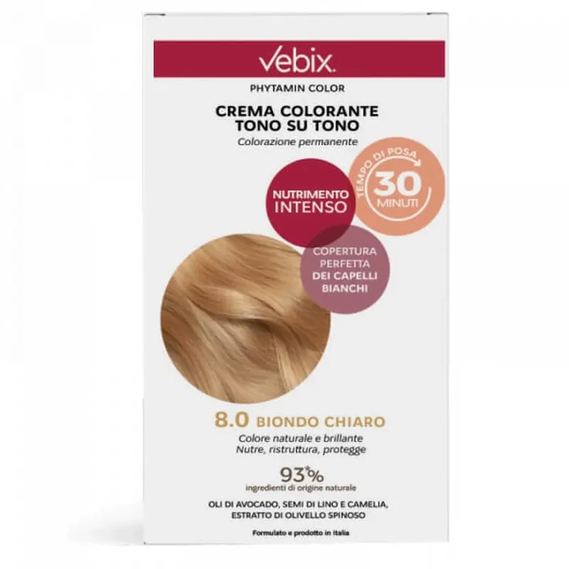 Preț redus VEBIX TONE-IN-TONE CREMĂ COLORANTĂ PENTRU PĂR 8.0 BLOND DESCHIS