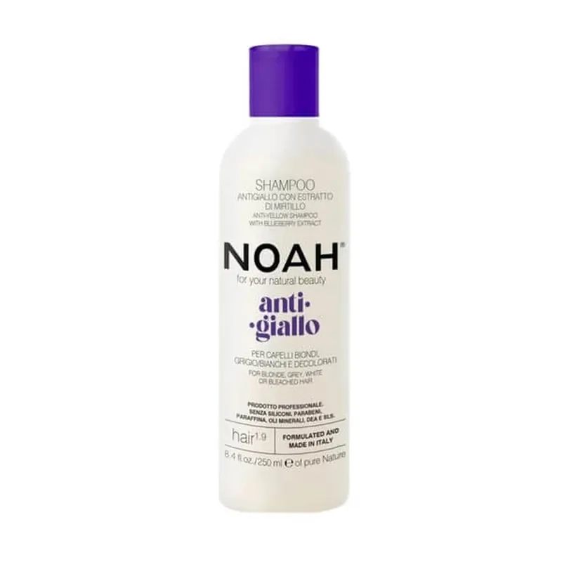 NOAH Anti-Yellow, șampon pentru neutralizarea tonurilor galbene cu extract de fructe de pădure pentru păr blond, gri, alb sau decolorat, 250 ml Cel mai vândut