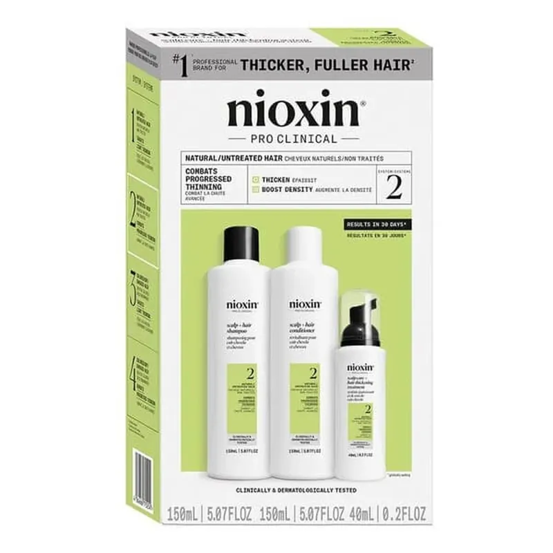 Nioxin System 2, set pentru întărirea părului natural cu subțiere progresivă, șampon 150 ml + balsam 150 ml + ser 40 ml Cumpărături sigure
