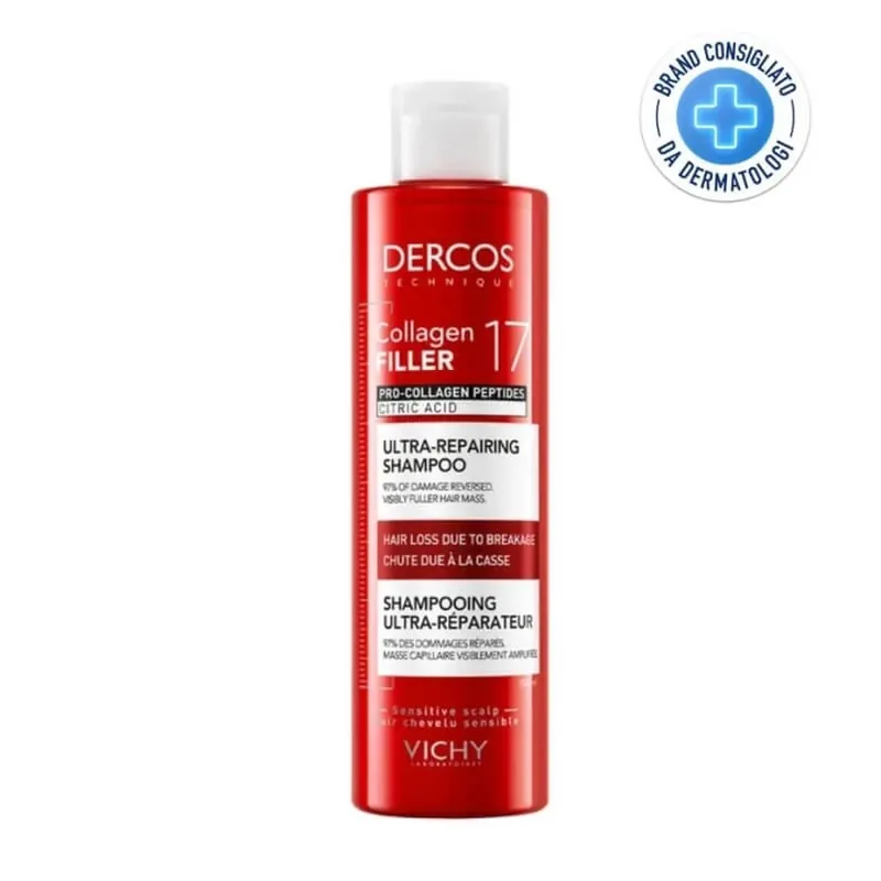 Cel mai vândut Vichy Dercos Collagen Filler 17 – șampon anti-rupere 200 ml