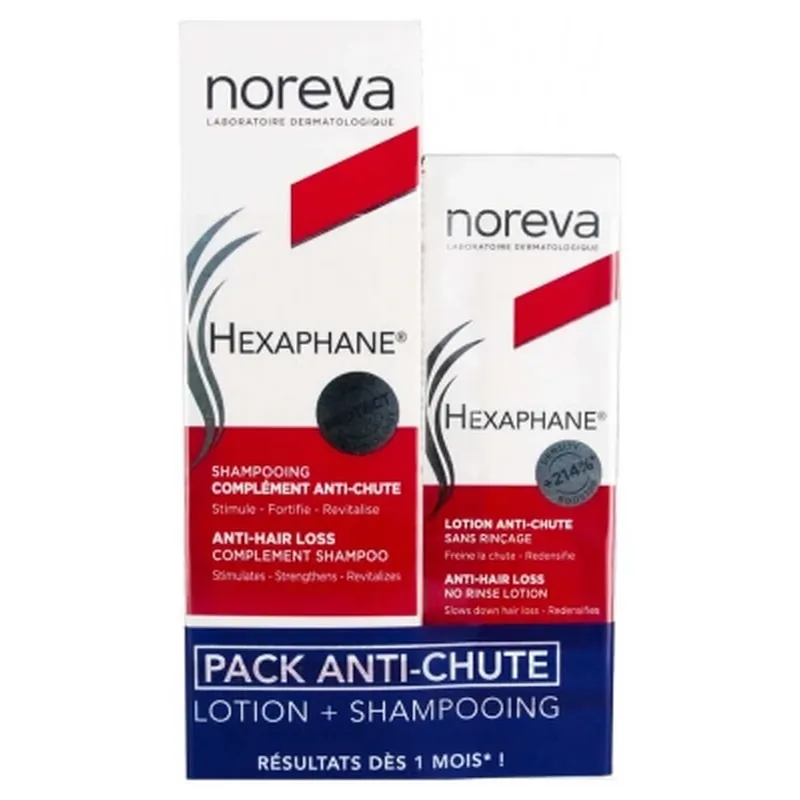 Noreva Hexaphane Șampon complementar împotriva căderii părului 250 ml + Loțiune împotriva căderii părului 60 ml Cumpără acum