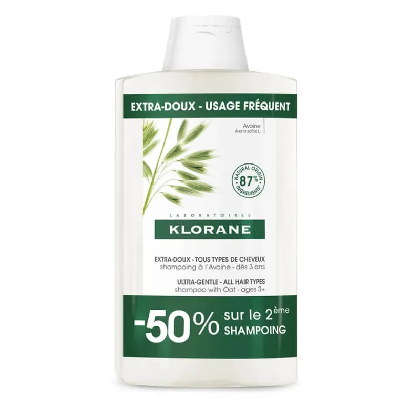 Doar azi KLORANE ȘAMPON EXTRA DELICAT, SET DE 2 X 400 ML