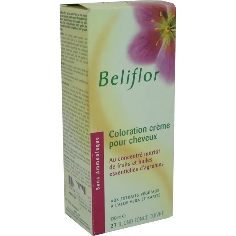 BELIFLOR CREMĂ DE VOPSEALĂ 27 BLOND ÎNCHIS CU NUANȚE DE CUPRU 120 ML Livrare expres