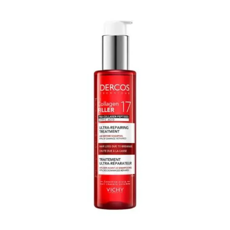 Popular VICHY Dercos Collagen 17 Filler Pre-Shampoo, șampon regenerant pentru păr, împotriva ruperii, 150 ml