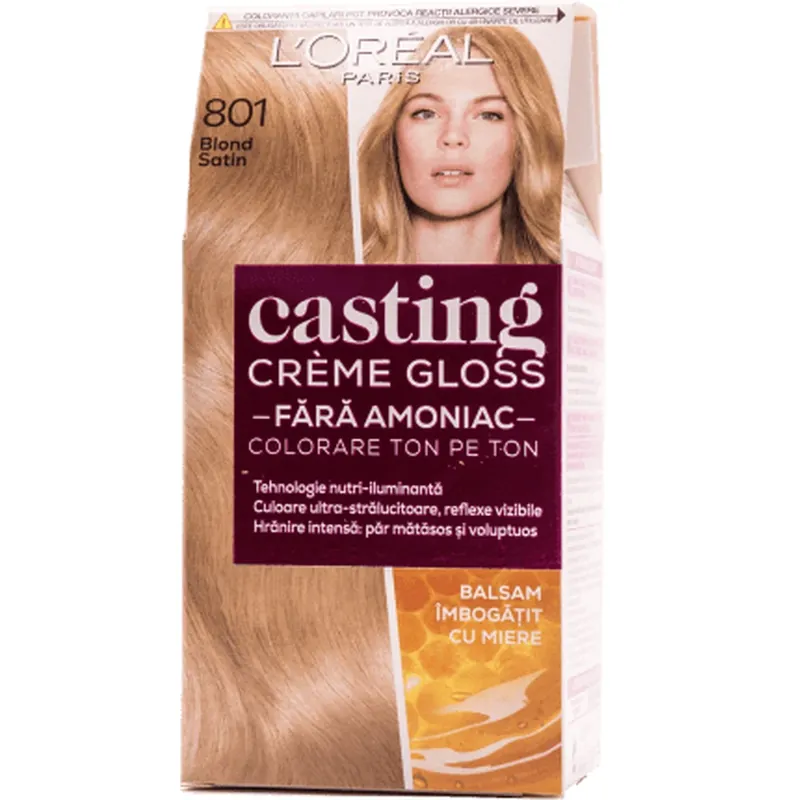 Ofertă Loreal Paris CASTING CREME GLOSS Vopsea păr 801 blond satin, 1 buc