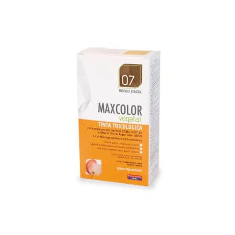 Vopsea de par Vegetal, nuanta 07 Blond cenusiu, 140 ml, MaxColor Reducere extra