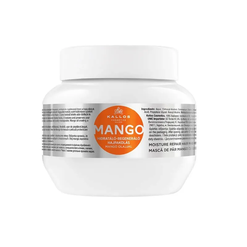 Reduceri Kallos Mango Mască de păr pentru întărirea părului cu ulei de mango, 275ml