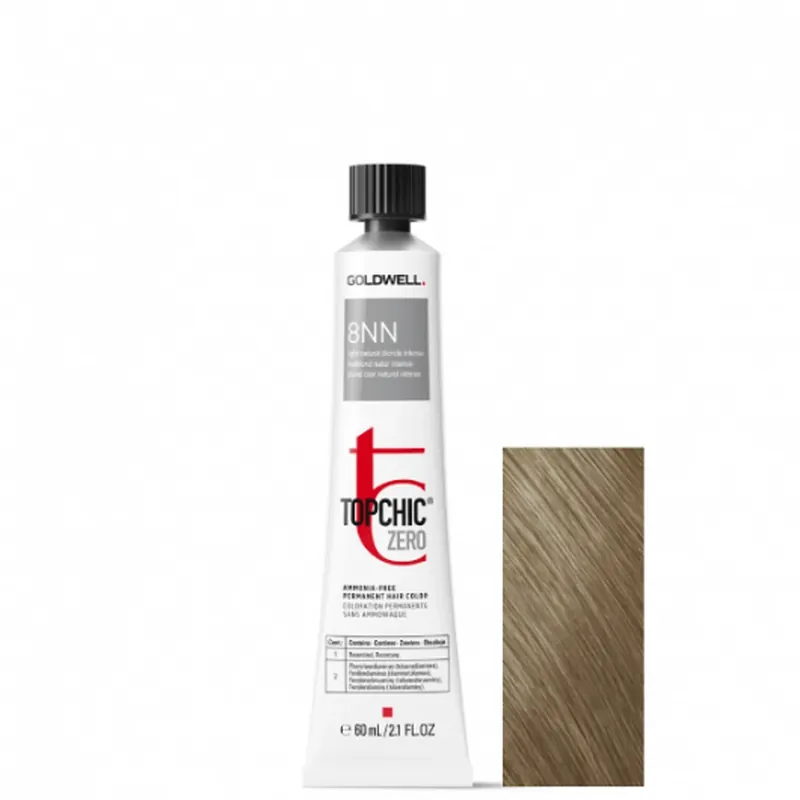 Retur ușor Vopsea permanenta de par fara amoniac Goldwell Topchic Zero 8NN 60ml
