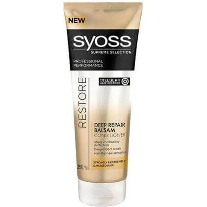 Syoss Restore Deep Repair Balsam Reconstrucție/Nutriție pentru Electrizat Păr 250ml Calitate înaltă