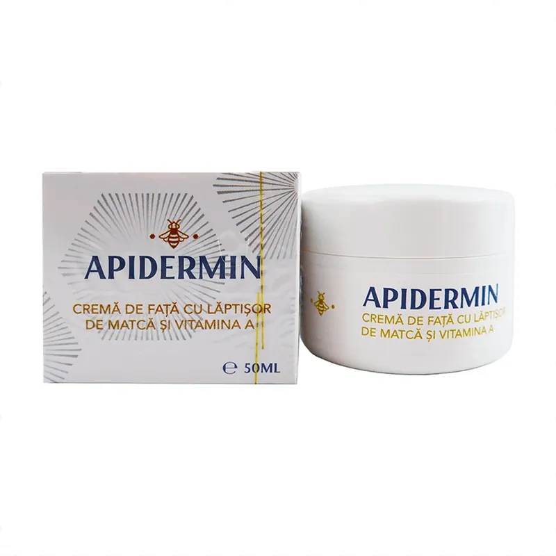 Preț mic Apidermin Crema de față cu lăptișor de matcă și Vitamina A, 50 ml, Complex Apicol Veceslav