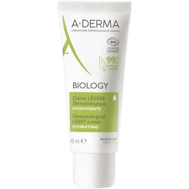 A-Derma BIOLOGY Cremă hidratantă dermatologică ușoară 40 ml Cel mai vândut