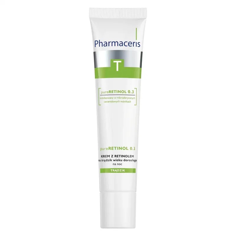 Reducere specială Pharmaceris T PureRETINOL 0.3, cremă cu retinol pentru acnee la adulți, cremă de noapte, 40 ml