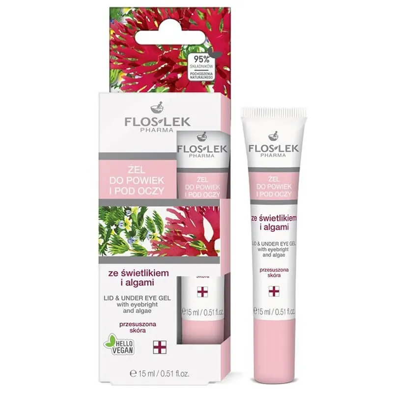 Ieftin Flos-Lek Pharma, Gel pentru pleoape și ochi cu eclere și alge, 15 ml