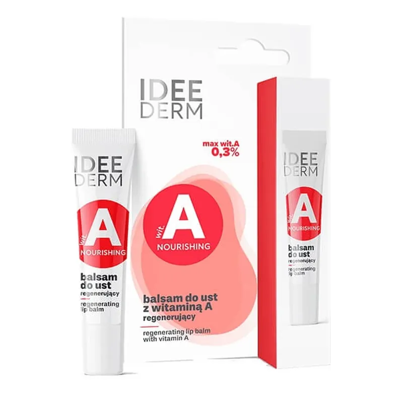 Idee Derm, Balsam de buze regenerant cu vitamina A, 12 ml Lichidare de stoc
