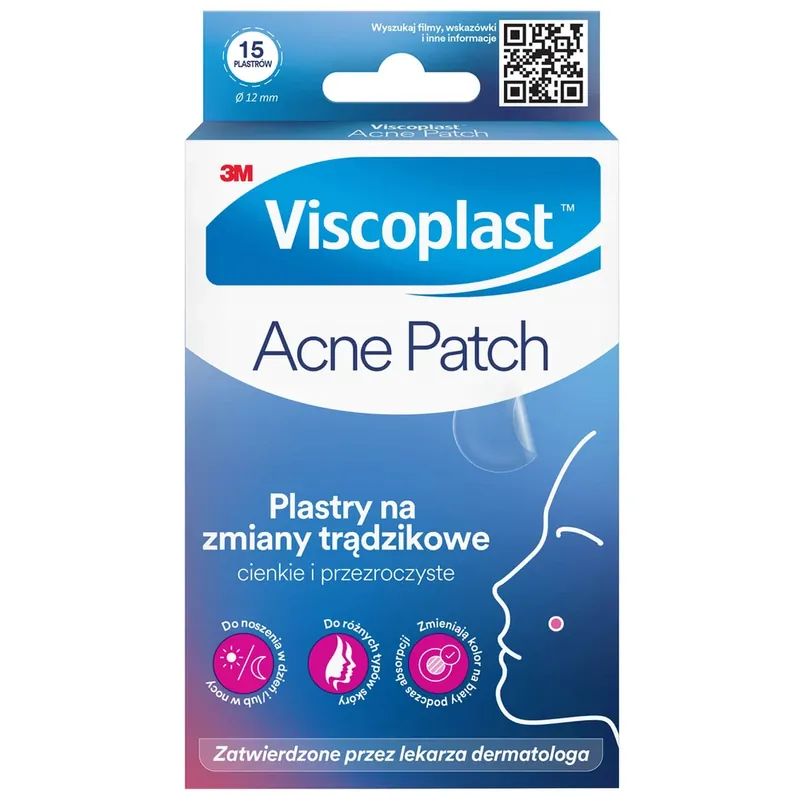 Plasture pentru acnee Viscoplast, plasture pentru acnee, 15 bucăți Disponibil imediat