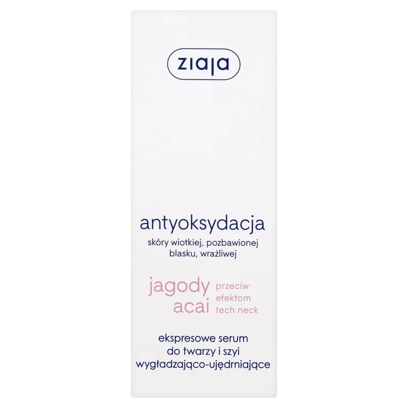 Nu rata Ziaja Acai Berry, Serum expres pentru față și gât, netezire și fermitate, 50 ml