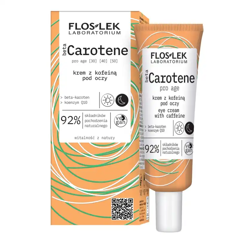 Plată sigură Flos-lek BetaCarotene pro age, crema de ochi cu cofeină, 30 ml