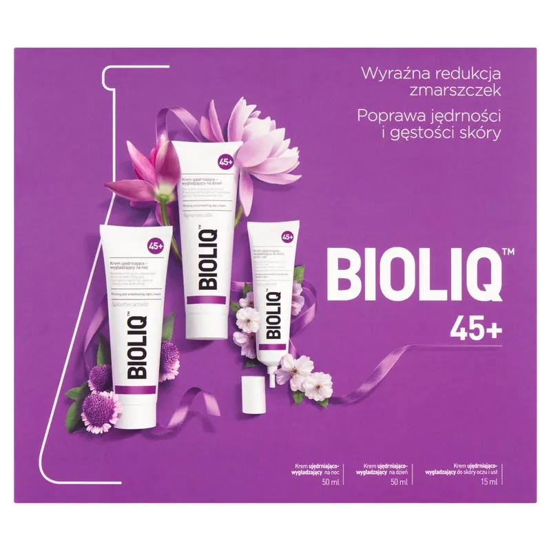 Ofertă specială Bioliq 45+ set, Cremă de zi fermitate și netezire, 50 ml + Cremă de noapte, 50 ml + Cremă de ochi, 15 ml