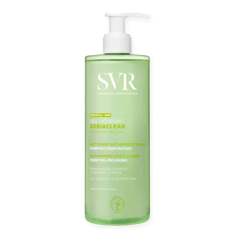 SVR Sebiaclear Gel Moussant, Gel spumă de spălare, curățarea porilor, 400 ml Promoție