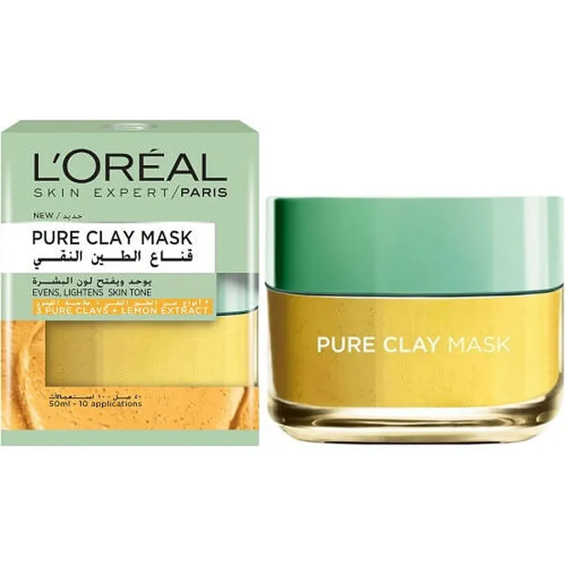 Masca de fata, Loreal, Pure Clay, Lemon Extract, 50 ml Cumpără online